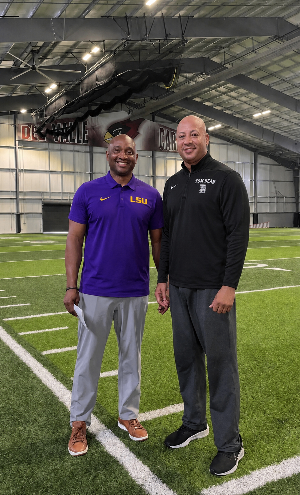 Coach Acosta with LSU coach at Del Valle